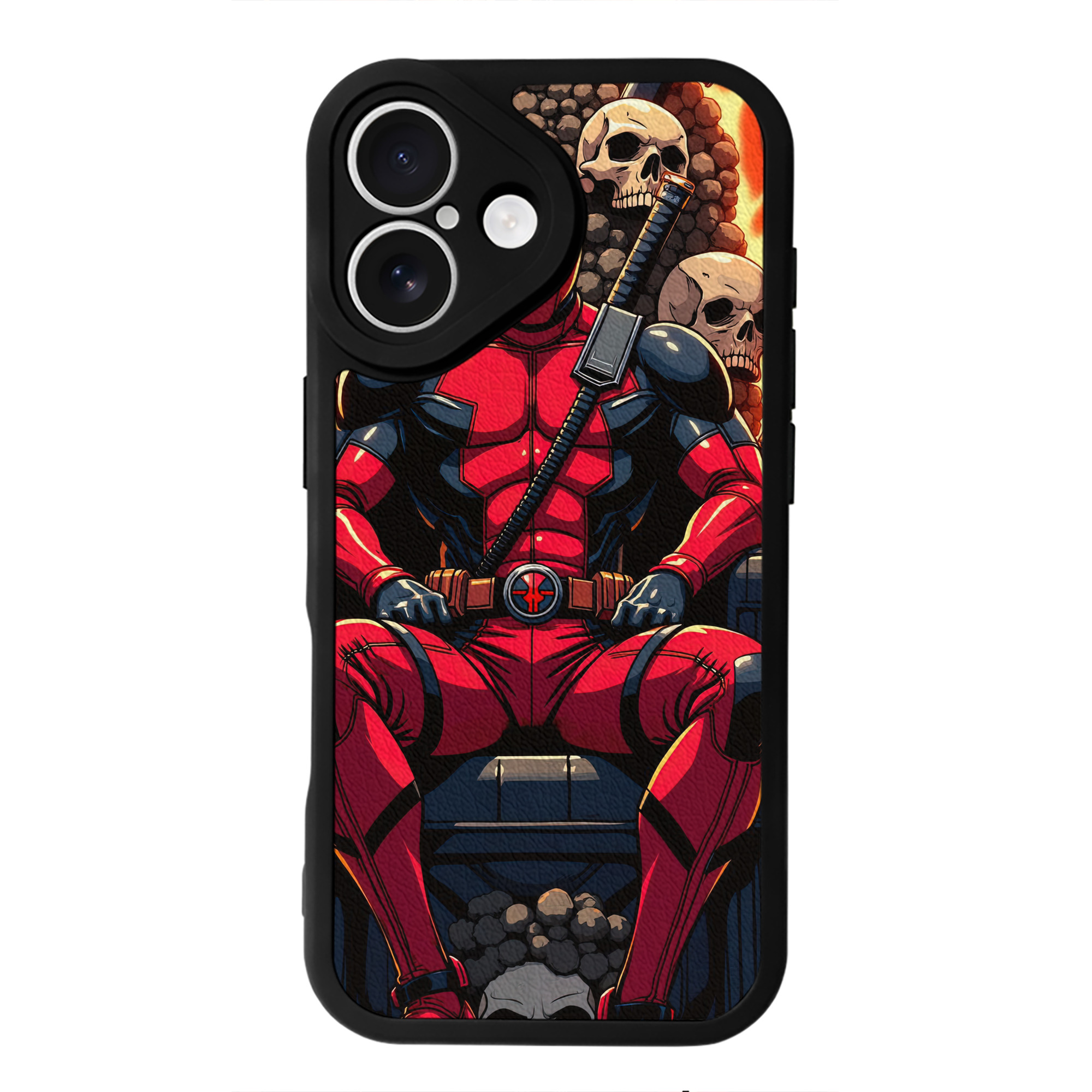 （画像用） Deadpool デッドプール 【iPhone 16シリーズ対応】シリコンスマホケース（レザー調） 材質：シリコン